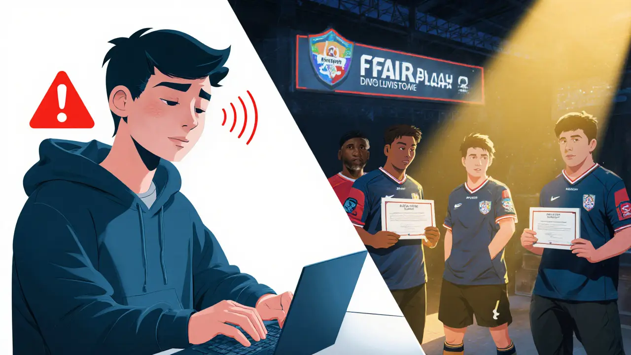 Юный игрок учится этике в академии, получая сертификат честной игры.