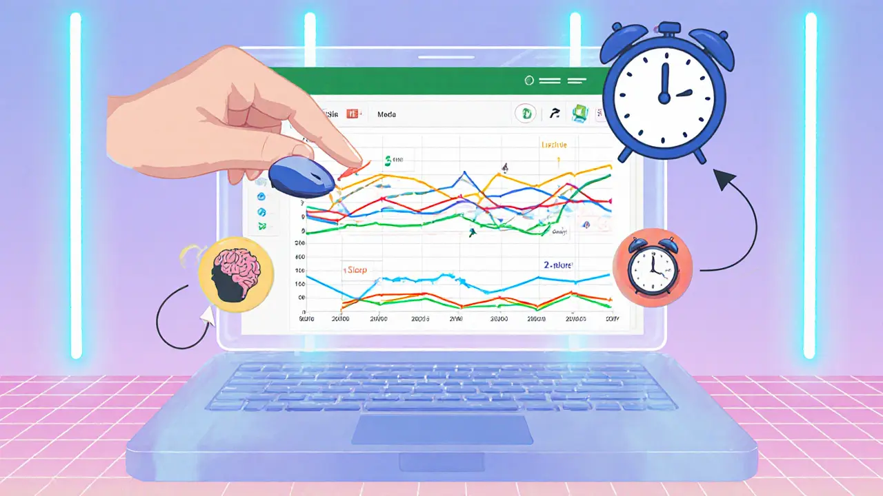 Прозрачная таблица с графиками прогресса: точность, время реакции и сон, связанные с результатами игры.