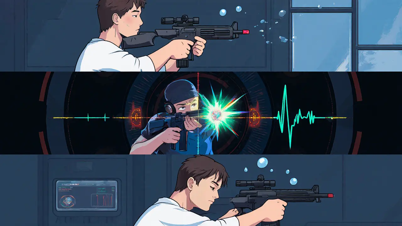 Три сцены тренировок: прицеливание, комбо в Dota 2 и стресс-тест под давлением.