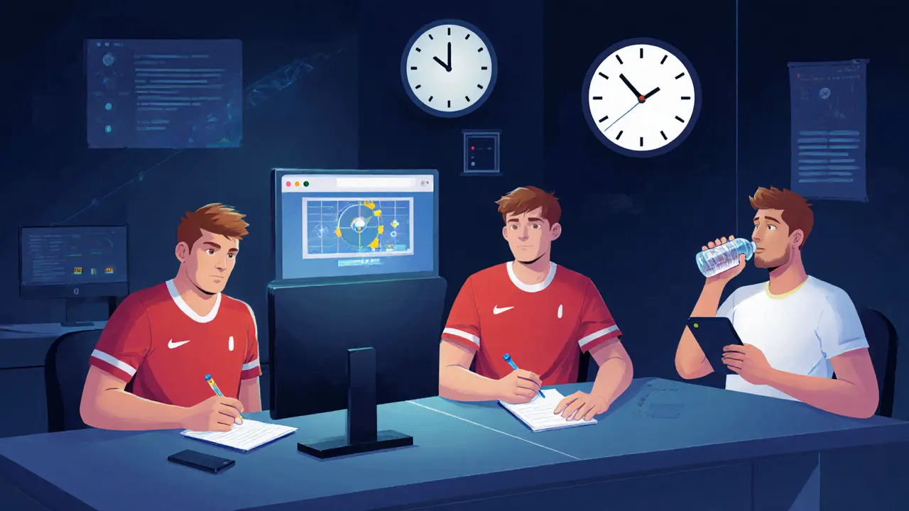 Интенсивный тренировочный лагерь: игроки сосредоточены, без гаджетов, только игра и анализ.