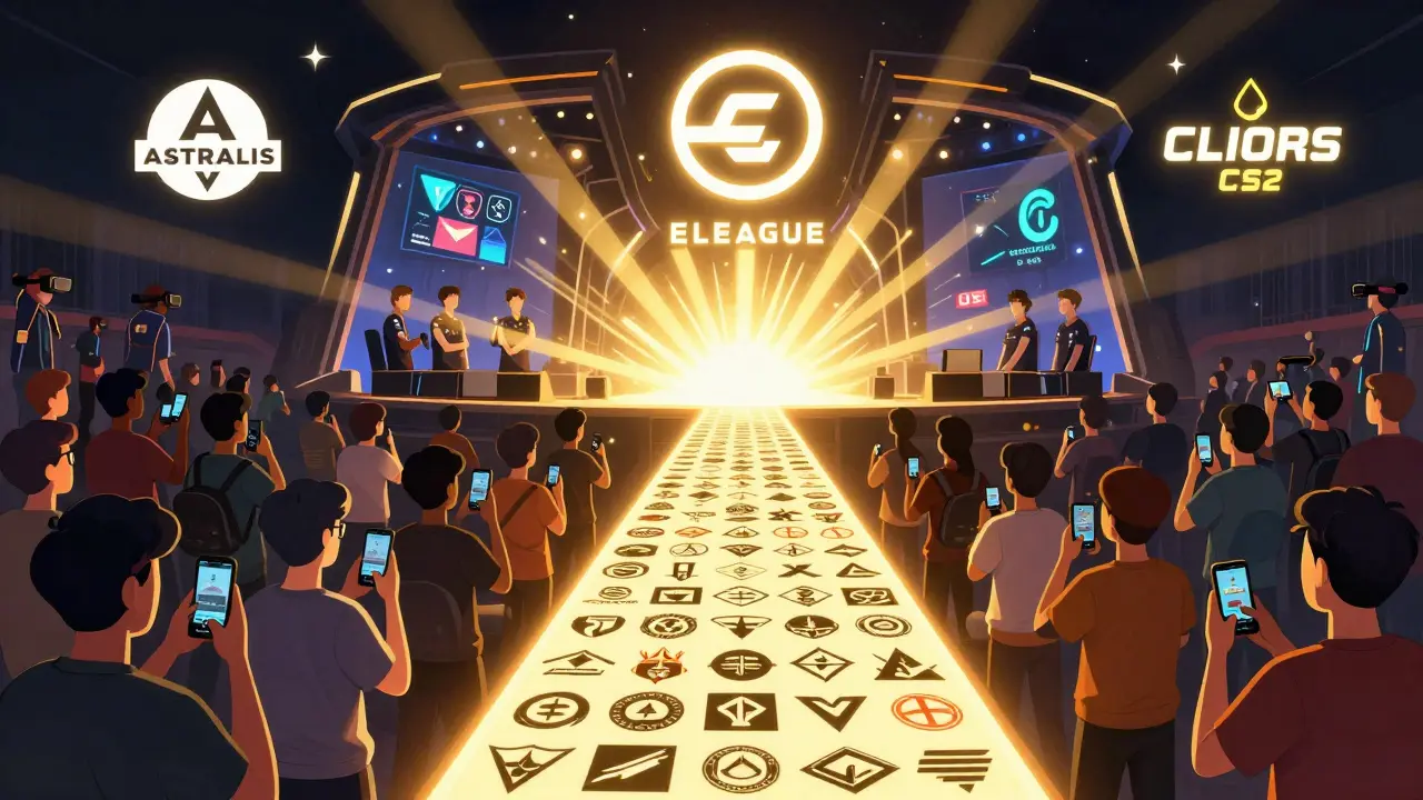 Символическое изображение наследия ELEAGUE Major: путь от прошлых турниров к будущему киберспорта.