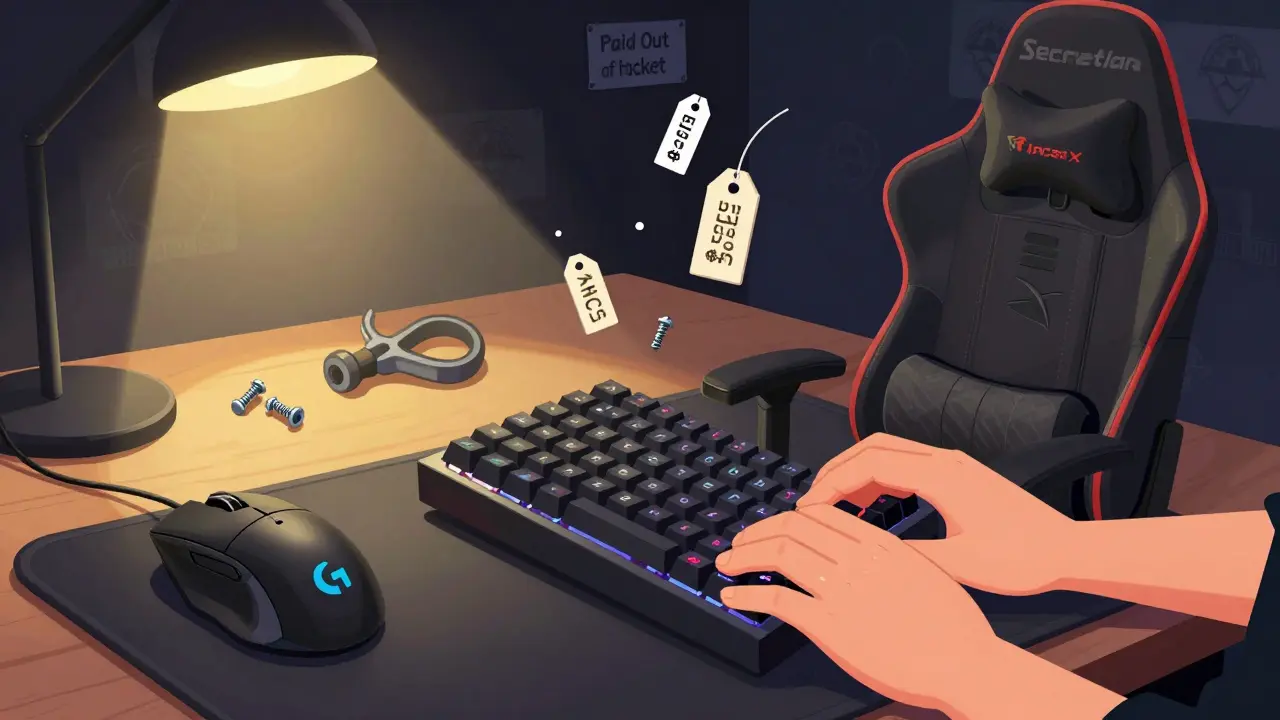 Игрок самостоятельно модифицирует клавиатуру и мышь, покупая запчасти за свой счёт.