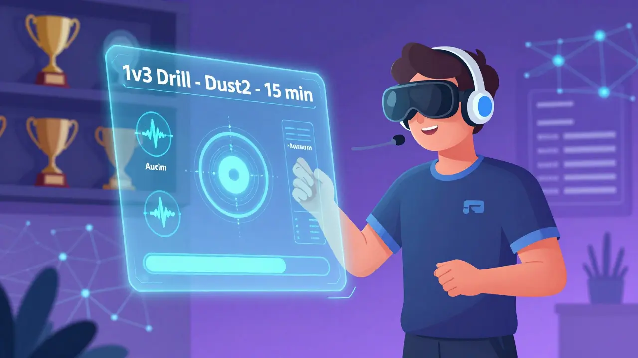 ИИ-тренер показывает персонализированный тренировочный план с биометрическими данными.