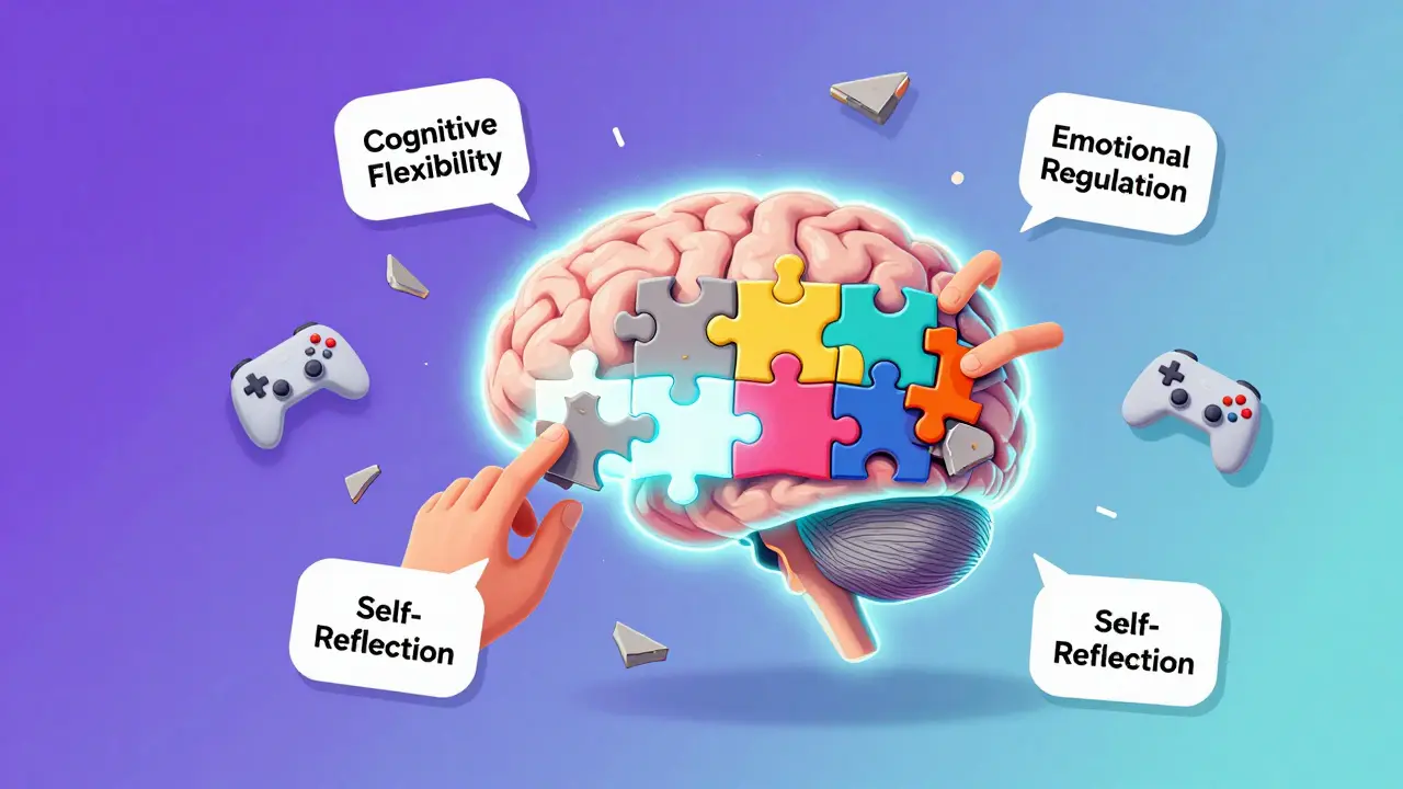 Мозг как пазл, который перестраивается: гибкость, эмоции и рефлексия соединяются в новые формы.