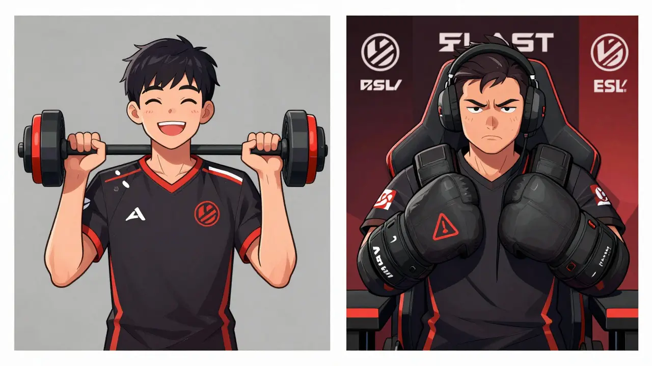 Сравнение: один игрок с идеальной периферией, другой — с неудобной, выданной спонсором.