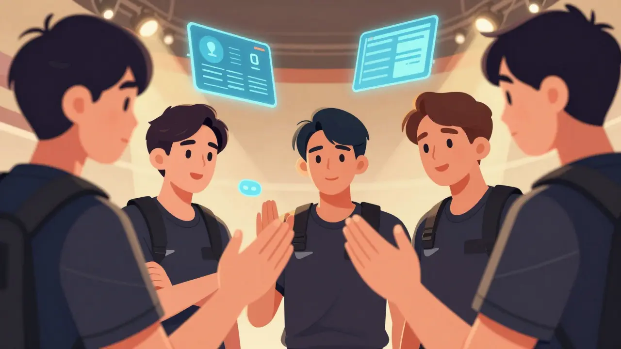 Команда игровых профессионалов обсуждает тактику