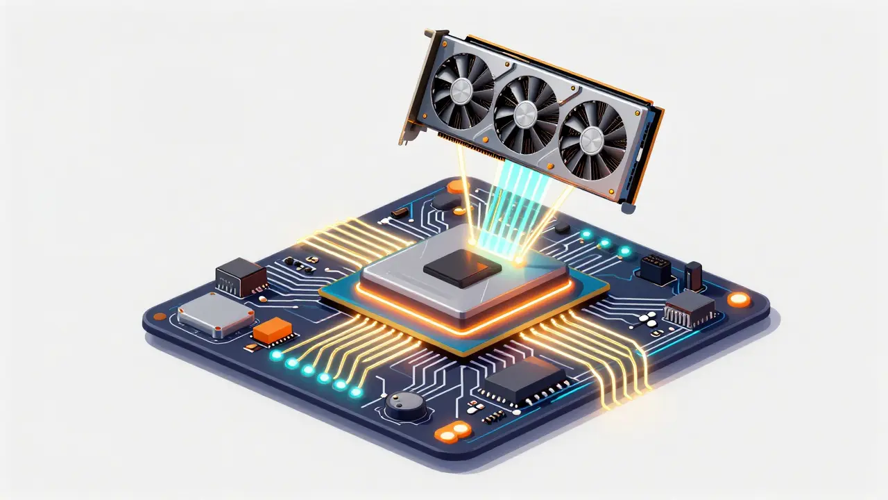 Компьютерная плата с плавающими чипами процессора