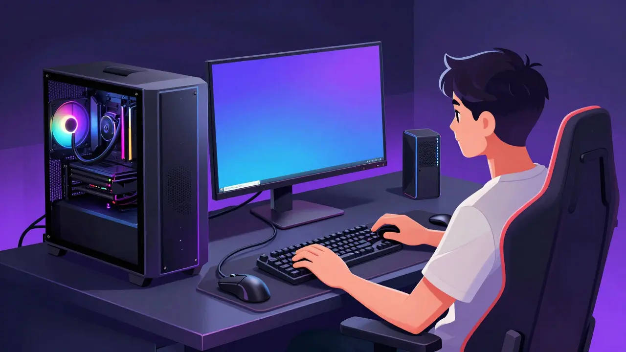 Средний уровень гейминг-станции с водяным охлаждением и RGB-подсветкой