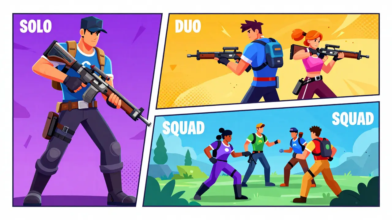 Иллюстрация игровых режимов: соло, дуо и командный зачет в киберспорте