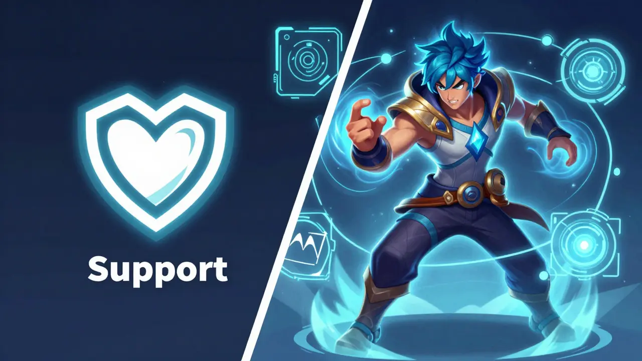 Иллюстрация соответствия роли поддержки и способностей выбранного героя