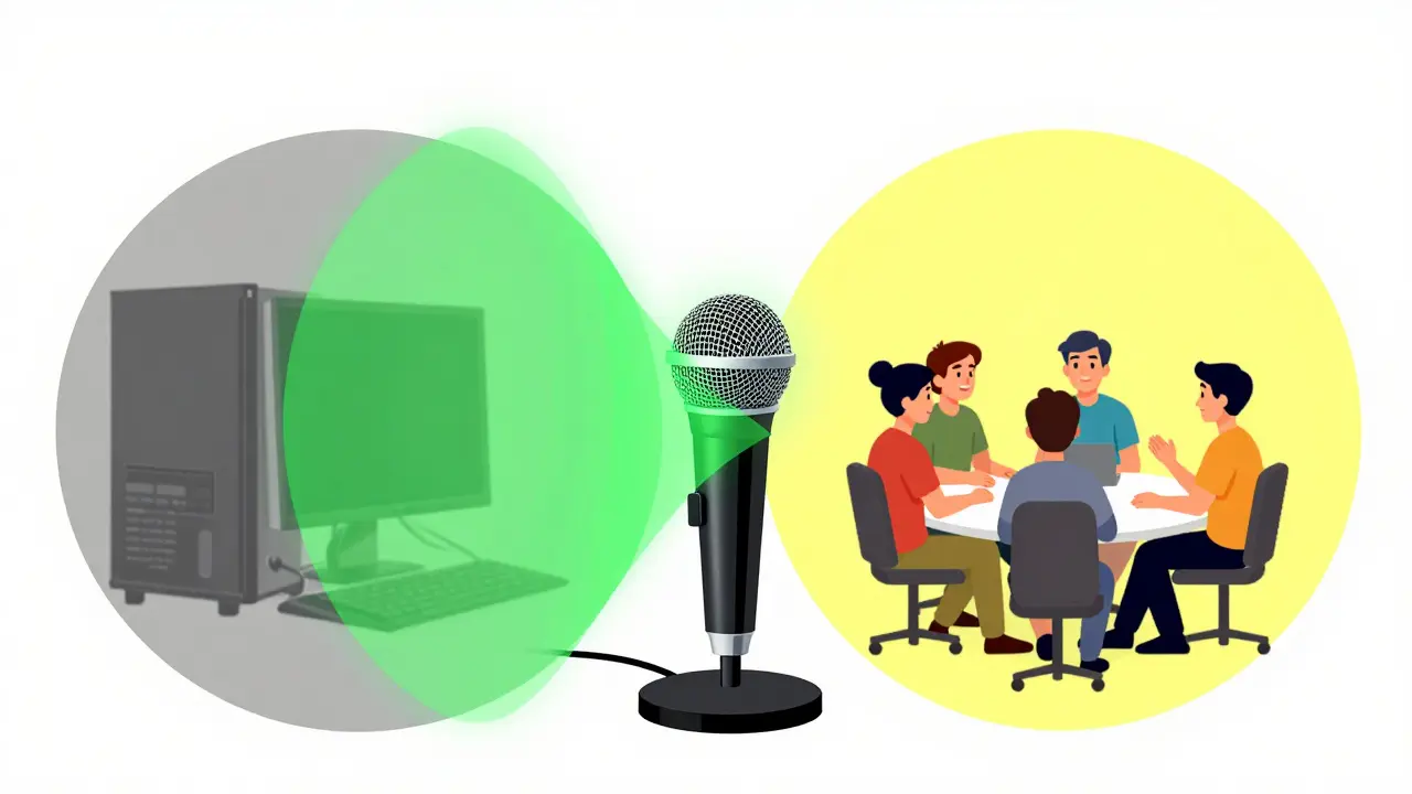 Схема работы кардиоидной и всенаправленной направленности микрофонов