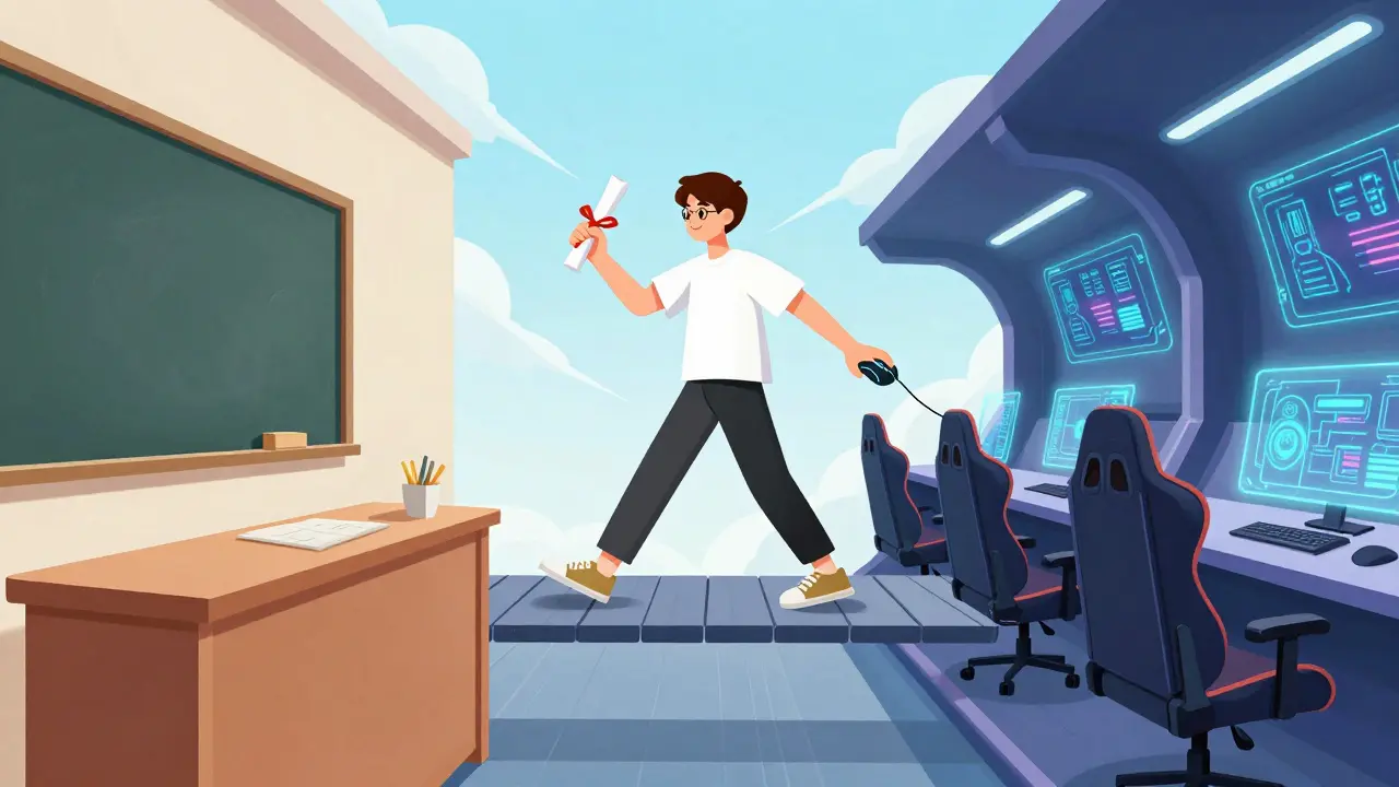 Символический мост между традиционным образованием и карьерой в киберспорте