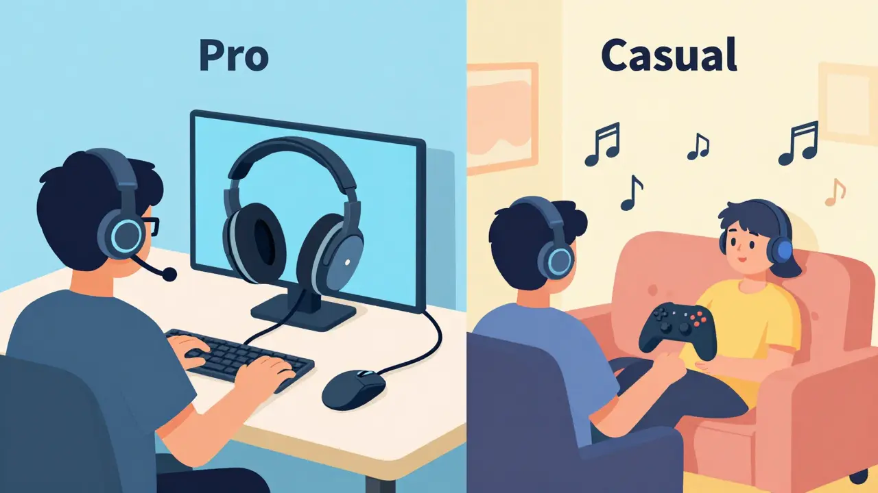 Сравнение профессионального игрового места с проводами и домашнего отдыха с Bluetooth