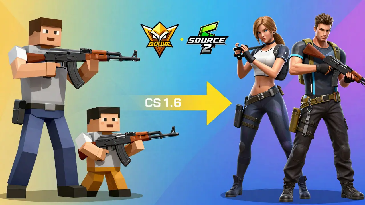 Сравнение графики CS 1.6 и CS2 в стиле международной карикатуры