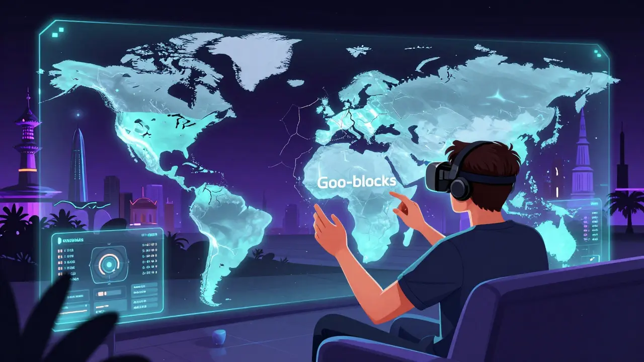 Зритель в VR-очках смотрит киберспорт с цифровыми границами