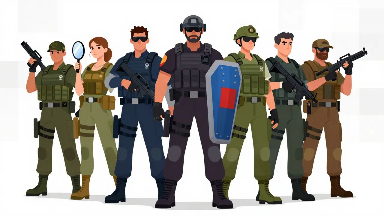 Группа операторов Rainbow Six Siege в тактическом снаряжении
