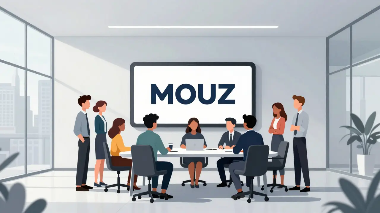 Современный офис MOUZ в Гамбурге с логотипом команды