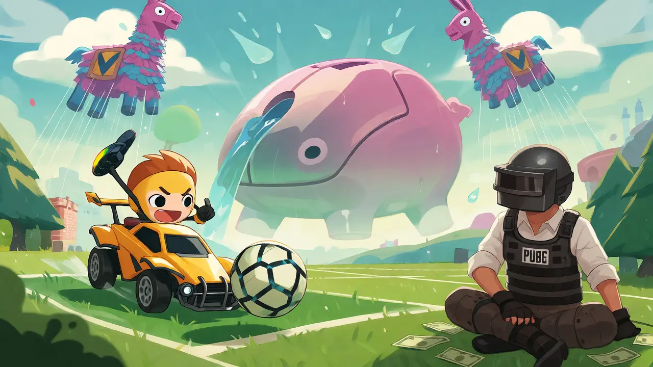 Карикатура на нишевые дисциплины: Rocket League, PUBG и Fortnite